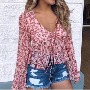 Flare pink top